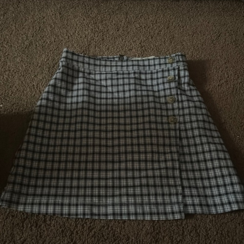 Hollister Ultra High Rise stretchy blue plaid mini skit